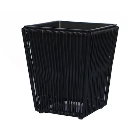Infinity Infinity 13.78 in. H X 11.81 in. W X 11.81 in. D Metal/Plastic Poly Rattan Planter Black, PK3 21587-S